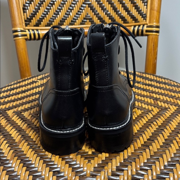 Rag & Bone Cannon Black Leather Combat Boots Women’s 38 - Picture 4 of 7